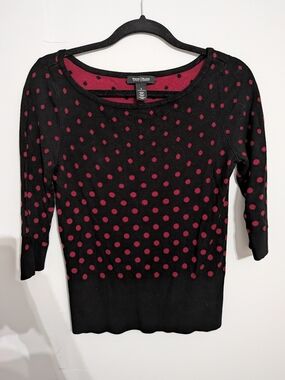 White House Black Market Sweater with Polka Dots